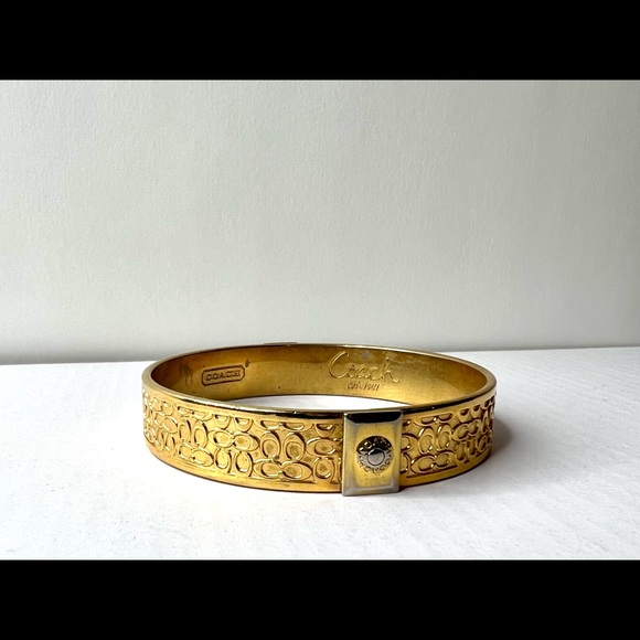 Coach signature gold bangle bracelet